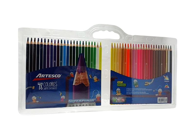 LAPIZ DE COLOR 48 UND LARGO TRIANGULAR SUPERPUNTA MINA 4MM